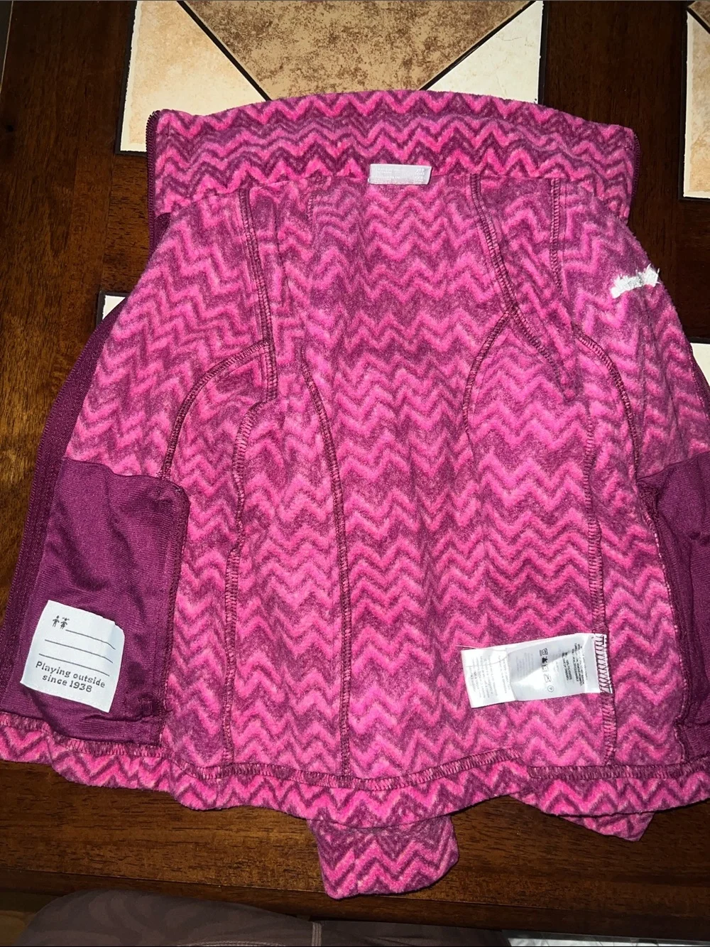 Columbia Pink Chevron Zip-Front Kids Jacket